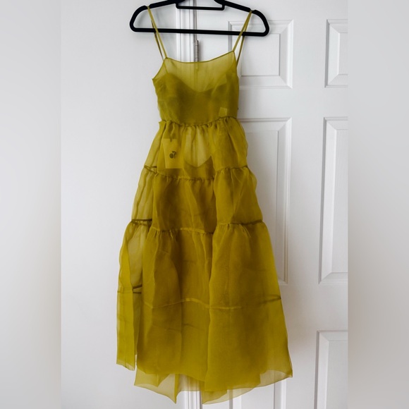 Anthropologie Oh Seven Days Organza Sheer Midi Dress, Size XS - Picture 4 of 13